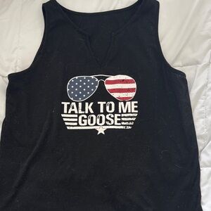 Black Graphic Tank Top